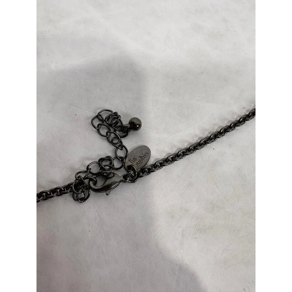 Lia‎ Sophia Necklace Lot 4pc Beaded Pendant Station Gunmetal Brass Tone Jewelry